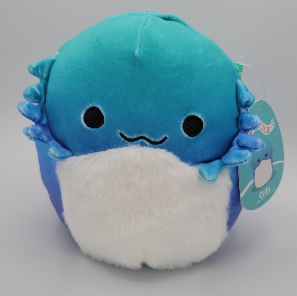 7" Cella The Blue Fuzzy Belly Bearded Dragon Squishmallow 2022 NTW Plush